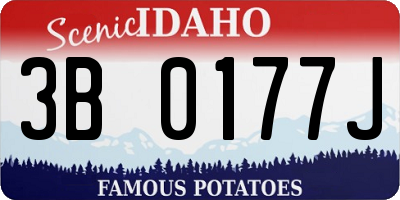 ID license plate 3B0177J