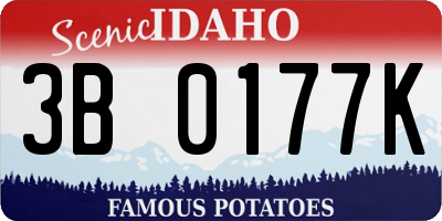 ID license plate 3B0177K