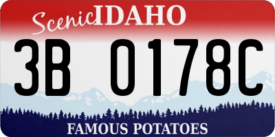 ID license plate 3B0178C