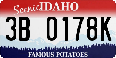 ID license plate 3B0178K