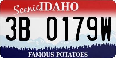 ID license plate 3B0179W