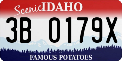 ID license plate 3B0179X