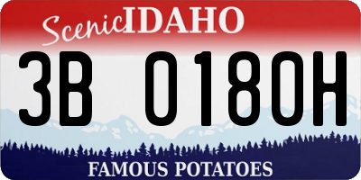 ID license plate 3B0180H