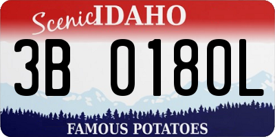 ID license plate 3B0180L