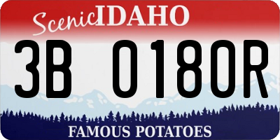 ID license plate 3B0180R