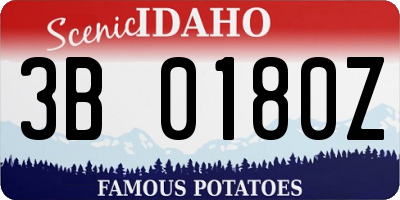 ID license plate 3B0180Z