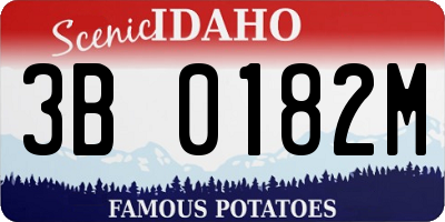 ID license plate 3B0182M