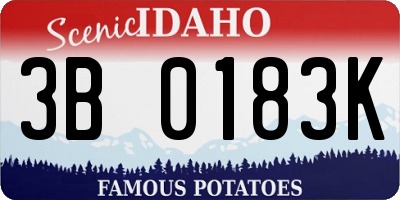 ID license plate 3B0183K