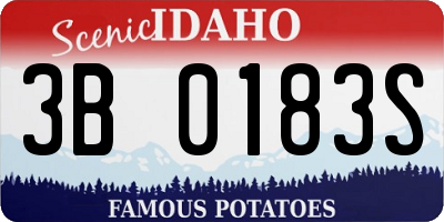 ID license plate 3B0183S