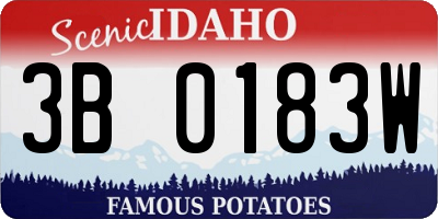 ID license plate 3B0183W
