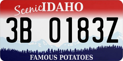 ID license plate 3B0183Z