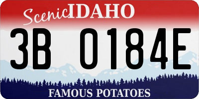 ID license plate 3B0184E
