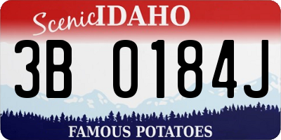 ID license plate 3B0184J