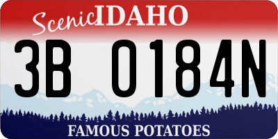 ID license plate 3B0184N