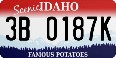 ID license plate 3B0187K