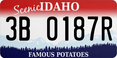 ID license plate 3B0187R