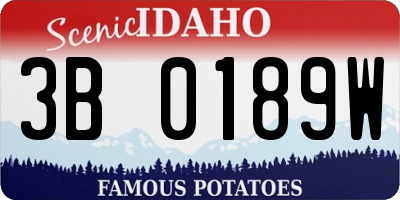ID license plate 3B0189W