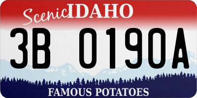 ID license plate 3B0190A