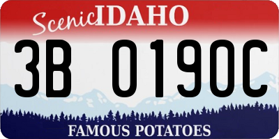 ID license plate 3B0190C