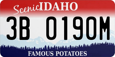 ID license plate 3B0190M