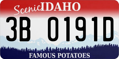 ID license plate 3B0191D