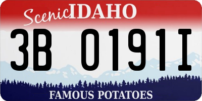 ID license plate 3B0191I