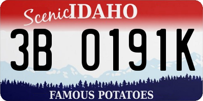 ID license plate 3B0191K