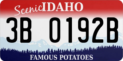 ID license plate 3B0192B