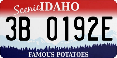 ID license plate 3B0192E