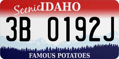 ID license plate 3B0192J