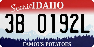 ID license plate 3B0192L