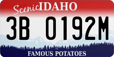 ID license plate 3B0192M