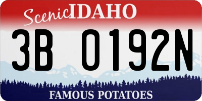 ID license plate 3B0192N