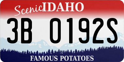 ID license plate 3B0192S