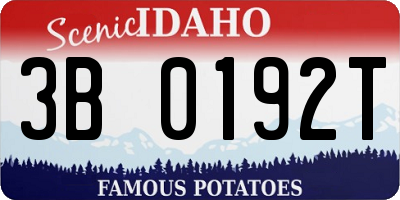 ID license plate 3B0192T