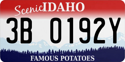 ID license plate 3B0192Y
