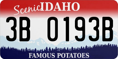 ID license plate 3B0193B
