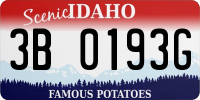 ID license plate 3B0193G
