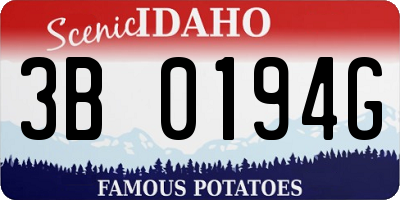 ID license plate 3B0194G