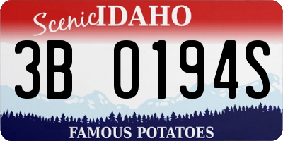 ID license plate 3B0194S