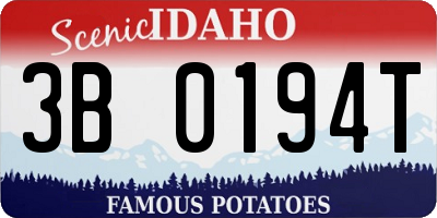ID license plate 3B0194T