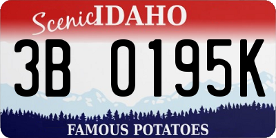 ID license plate 3B0195K