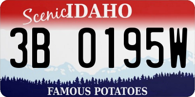 ID license plate 3B0195W