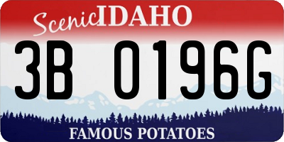 ID license plate 3B0196G