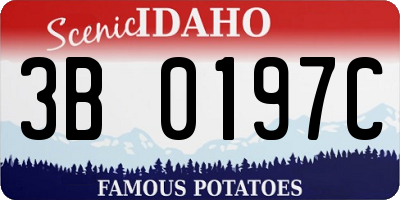 ID license plate 3B0197C