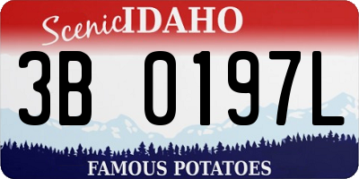ID license plate 3B0197L