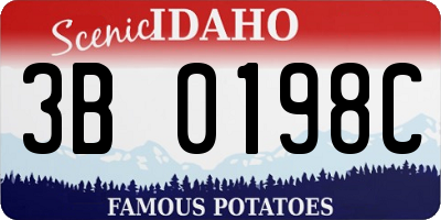 ID license plate 3B0198C