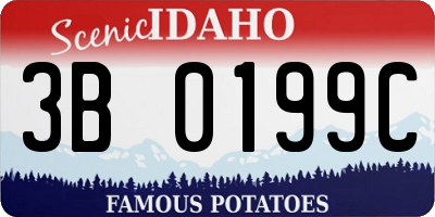 ID license plate 3B0199C