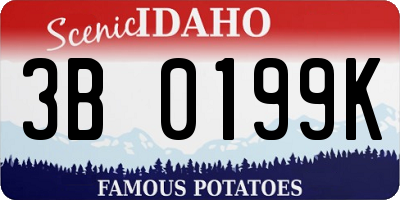 ID license plate 3B0199K