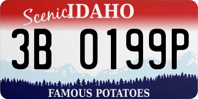 ID license plate 3B0199P